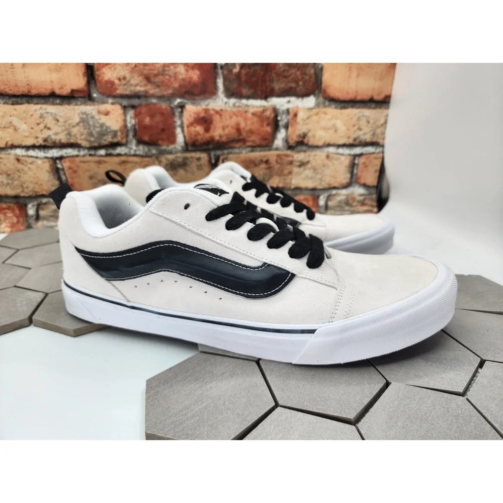 Vans Knu Skool Suede White Black  Size US 13 Men's New Rare Panda Sneakers